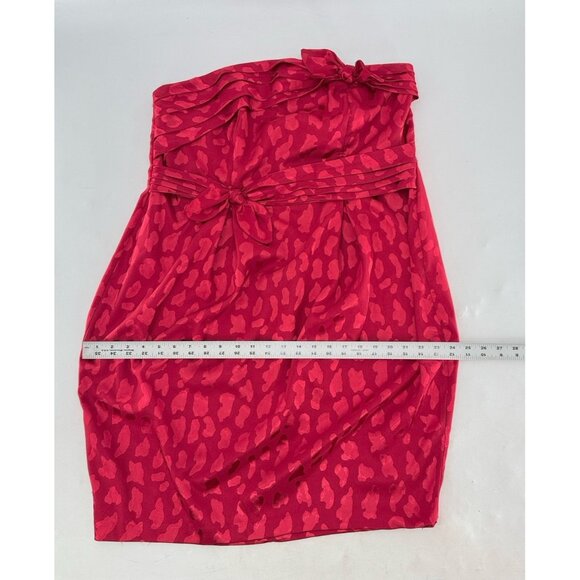 Torrid Plus Size Satin Red Jacquard Animal Print Strapless Mini Dress 16 Y2K - Picture 12 of 13